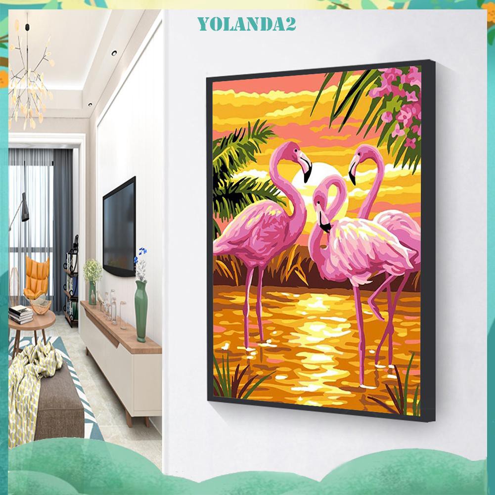 Bộ Tranh Thêu Chữ Thập Hình Chim Hồng Hạc 11ct Diy