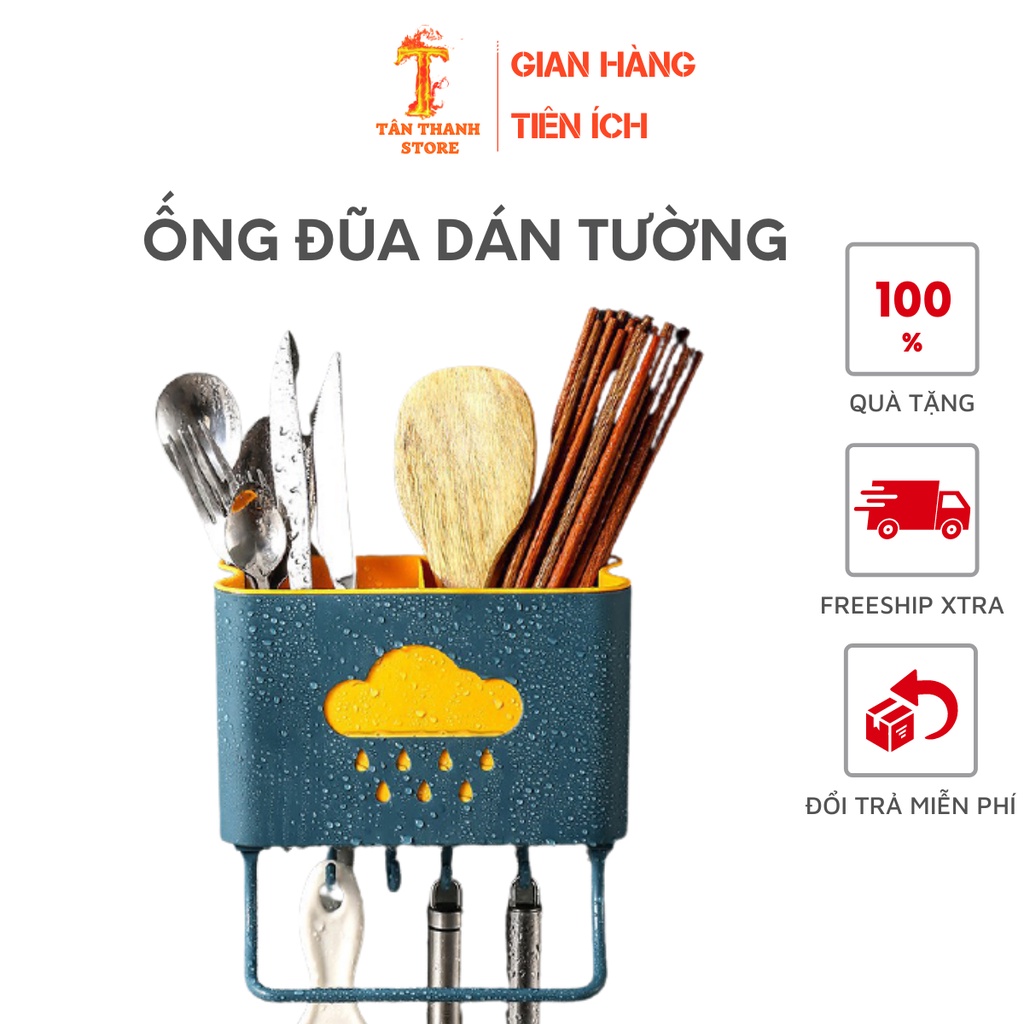 Ống đũa treo tường - Kệ đựng đũa dán tường nhựa chắc chắn, dụng cụ nhà bếp tiện lợi - Gia Dụng Tân Thanh