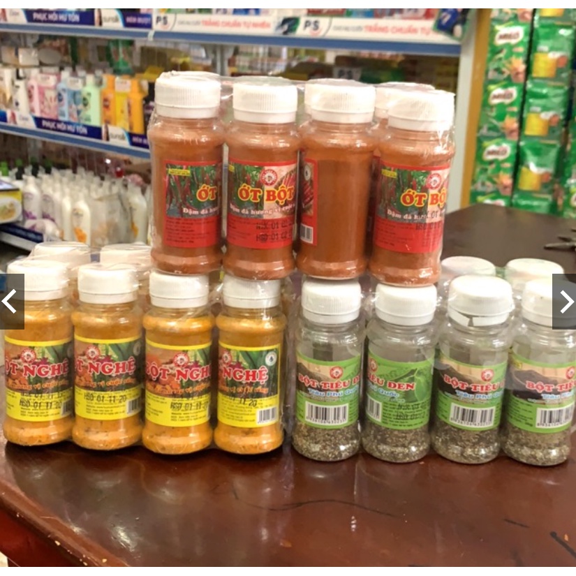 Bột Nghệ/Bột Tiêu Đen/Bột Ớt Hiệu Huy Tuấn Lọ 36g