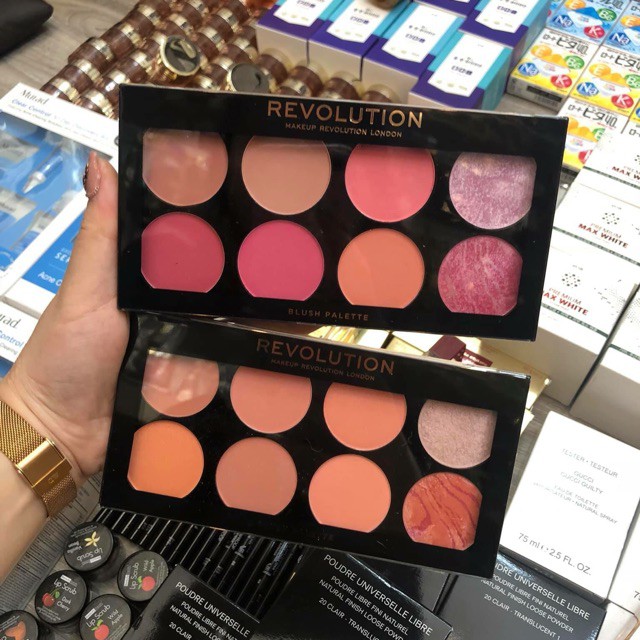 Bảng Revolution 3 in 1 phấn má/highlight/ tạo khối Makeup Revolution Ultra Blush Palette (Bill Anh)