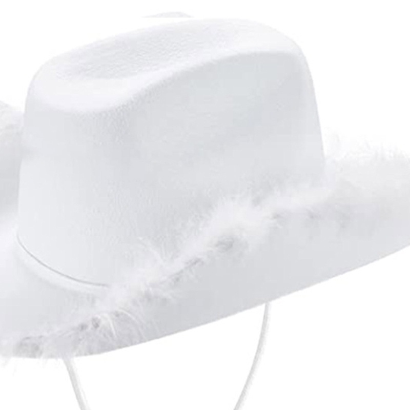Youyo Mũ Fedora Cao Bồi Đính Lông Vũ Chống Nắng Trang Trí Với Vành Cuộn Kiểu Phương T
