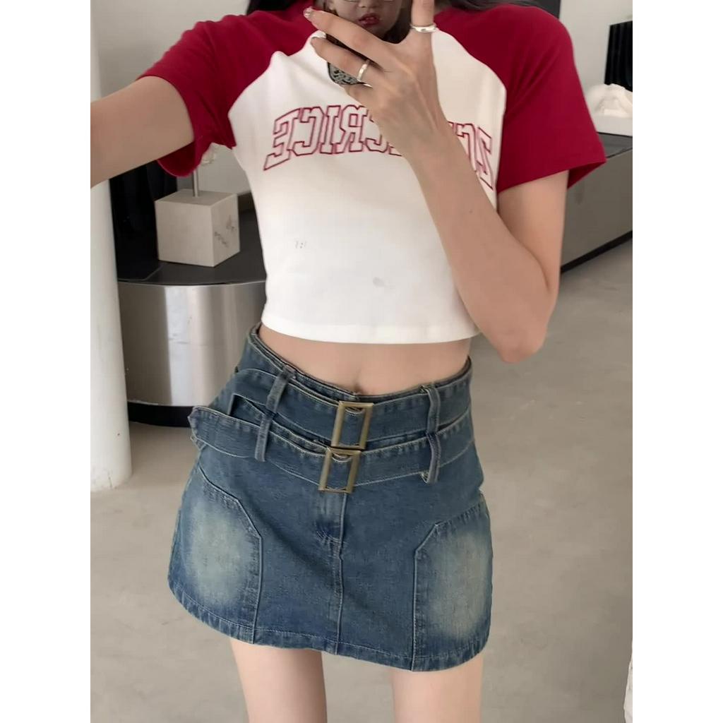 Chân váy jean Lưng Cao Dáng Ôm Phong Cách Cổ Điển Thời Trang Mùa Hè Mới Cho Nữ