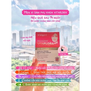Men vi sinh phụ khoa Vitaflora 20 tỷ CFU lợi khuẩn Mẹ Rofi