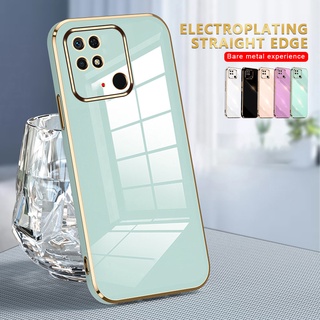 Ốp điện thoại TPU viền mạ vuông bảo vệ camera cho Xiaomi Redmi 10C