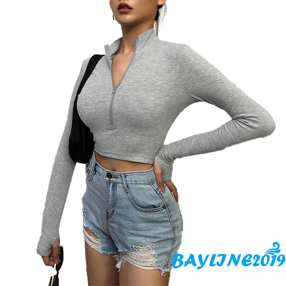 Áo Nữ Tay Dài Có Dây Kéo Thời Trang Siêu Quyến Rũ