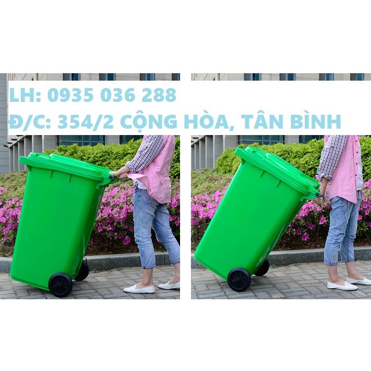 Thùng rác công cộng, Thùng rác môi trường, Thùng rác nhựa HDPE 240 Lít - KHO HÀNG THÙNG RÁC GIÁ SĨ LẺ TẠI TP. HCM