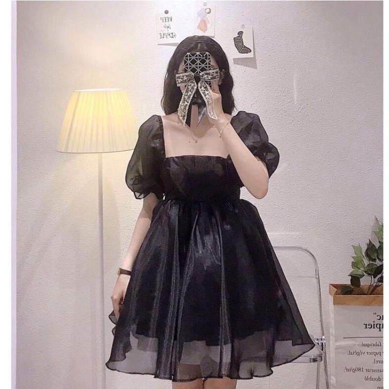 Váy Nữ Cộc Tay Cổ Vuông Babydoll Tay Bồng Dáng Xòe Tiểu Thư Hàn Quốc Ulzzang Mã 302 | BigBuy360 - bigbuy360.vn