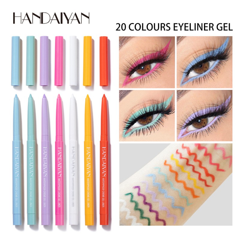 Bút kẻ mắt dạng gel Handaiyan chống thấm nước chống mồ hôi chống lem 20 màu sắc tùy chọn