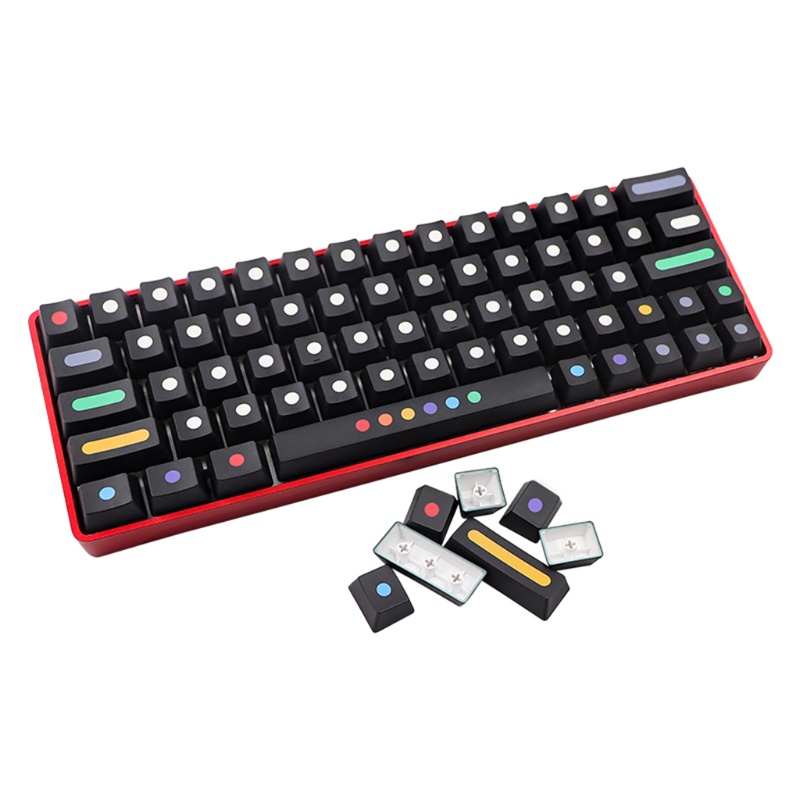 Bộ 71 Nút Bàn Phím OEM PBT Nhuộm Họa Tiết Chấm Bi Cho Gateron Kailh Cherry MX