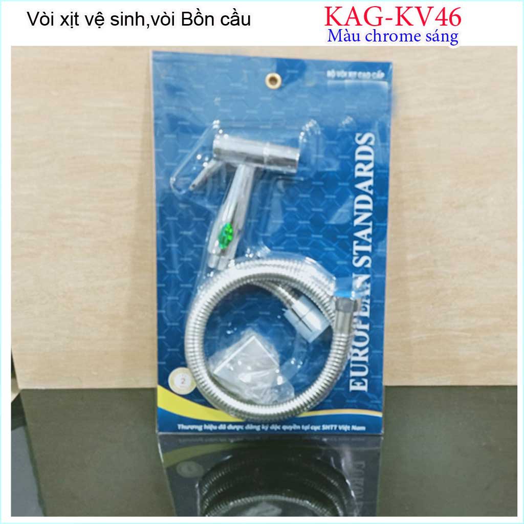 Vòi xịt vệ sinh nhà tắm Roca KAG-KV45, vòi xịt bồn cầu KAG-KV46 màu inox tia nước mạnh sử dụng tốt siêu bề