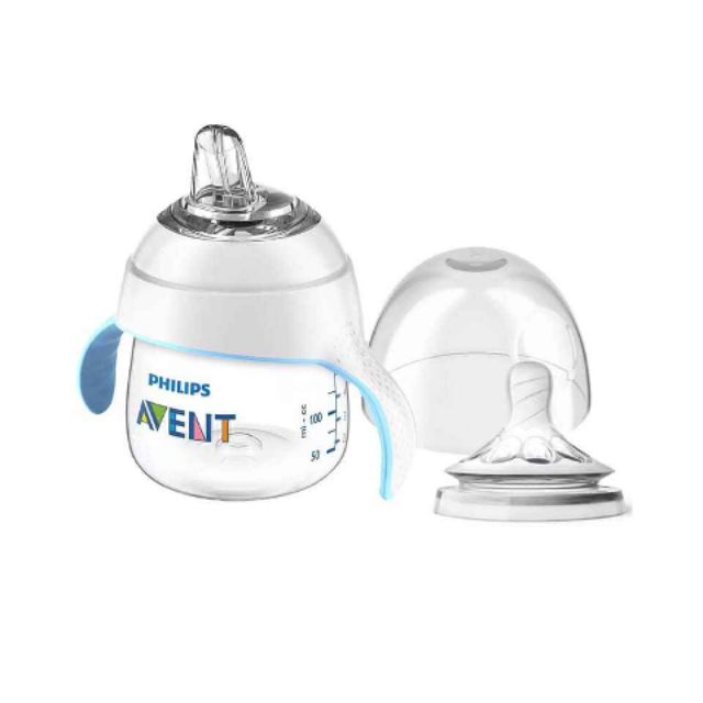 BÌNH UỐNG NƯỚC AVENT ĐA NĂNG 2IN1 CÓ TAY CẦM 150ML CHO BÉ TỪ 4 THÁNG