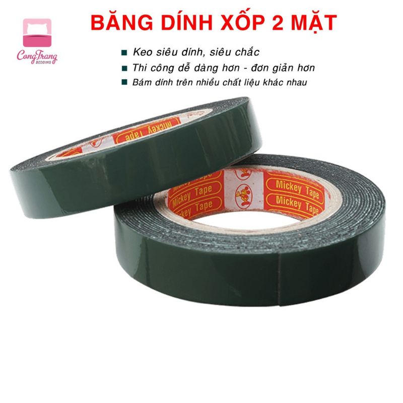 0KEO DÁN SIÊU DÍNH HAI MẶT XỐP ĐEN 2,4cm*6m