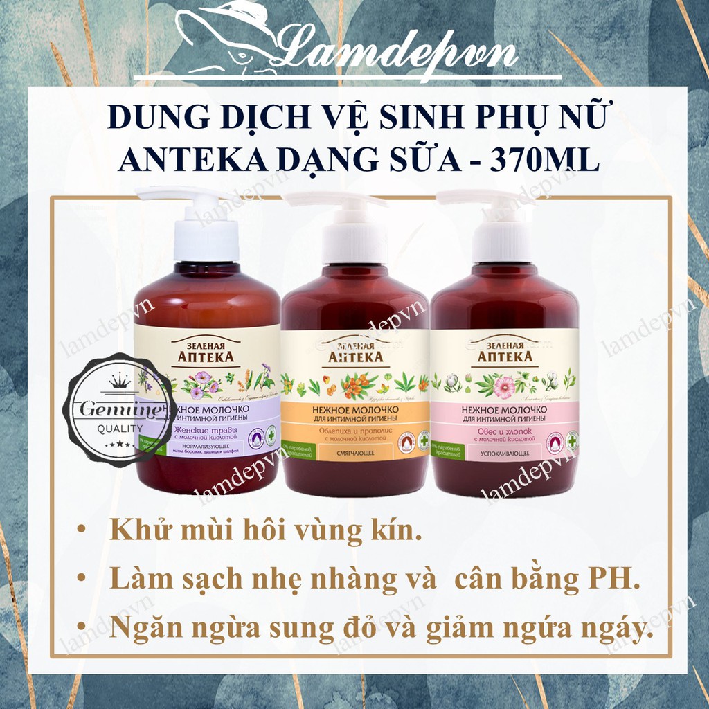 Dung Dịch Vệ Sinh Phụ Nữ Apteka 370ml - Dạng sữa