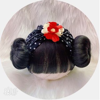 Turban gắn tóc giả cho bé yêu