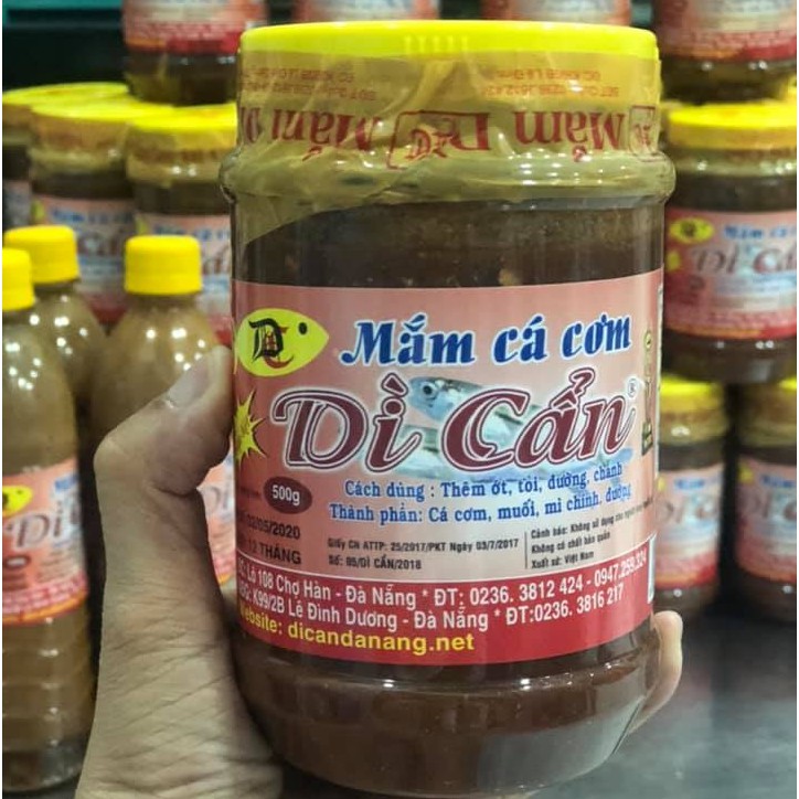 Mắm cá cơm nguyên con Dì Cẩn hủ lớn 500g - Đặc sản mắm Đà Nẵng