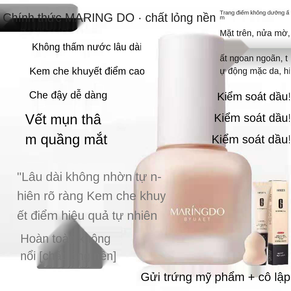 Kem nền dạng lỏng che khuyết điểm BB cream chống nắng cách ly làm trắng kiểm soát dầu dưỡng ẩm lâu trôi lớp trang tự