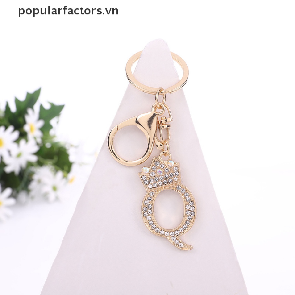 Móc Khóa Hình Vương Miện 26 Chữ Cái Đính Đá Pha Lê Thời Trang