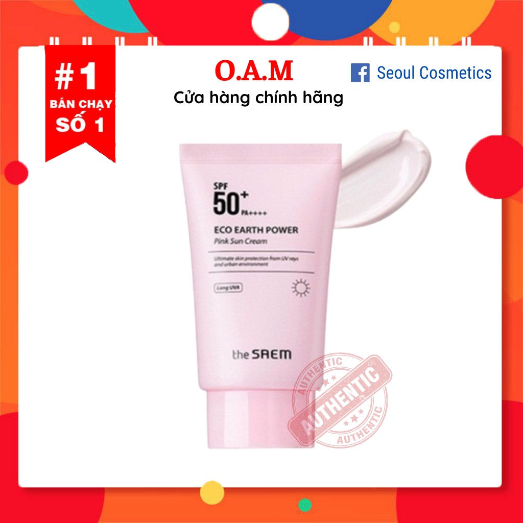 Kem chống nắng The Saem eco earth oower pink sun cream SPF50+ PA++++ 50ml