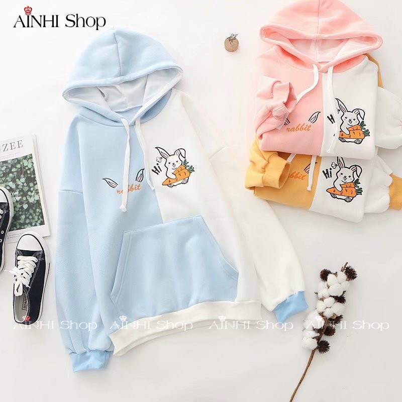 Áo Hoodie Nữ ❤️FREESHIP❤️ Áo Khoác Hoodie (Thỏ Cầm Carot) Vải Nỉ Nhiều Màu - Áo Hoodie Free Size Dưới 60kg | BigBuy360 - bigbuy360.vn