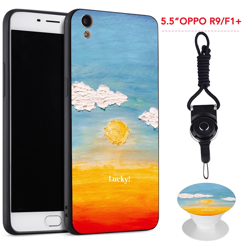 Ốp điện thoại silicon có dây đeo đệm đỡ cho 5.5 OPPO F1 Plus F1+/X9009