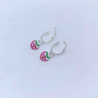 Bông Tai Bạc Cho Bé Gái - Bông Tai Bạc Trẻ Em Hình Dâu Tây