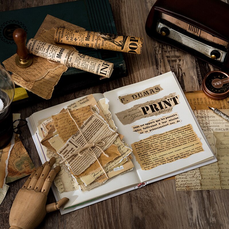 30 Tờ giấy làm nền trang trí sổ tay phong cách vintage