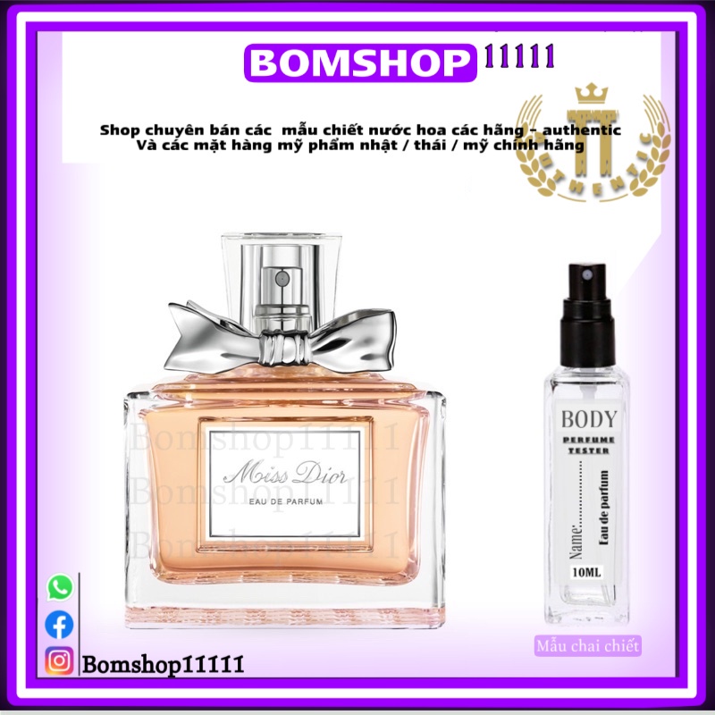 Mẫu thử nước hoa miss dior edp dạng xịt 10ml -bomshop11111