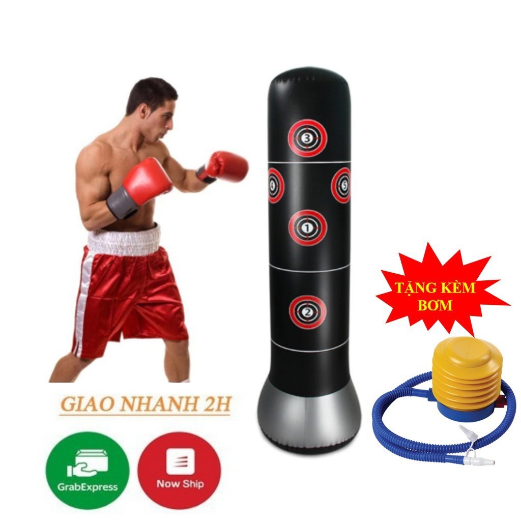 Bao Trụ Đấm Bốc Tự Cân Bằng – PURE BOXING - 160cm – Đường Kính 48cm - Tặng Kèm Bơm Hơi