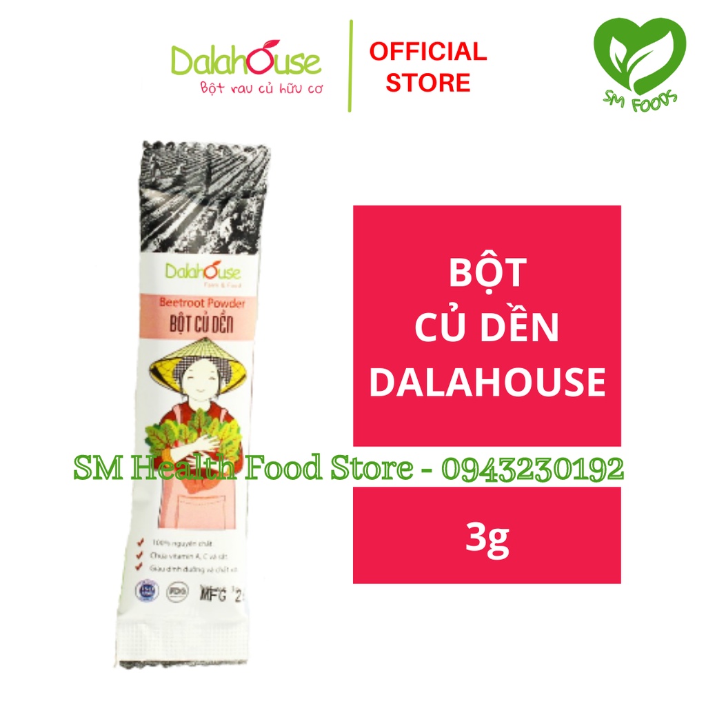 Bột Củ Dền Nguyên Chất Sấy Lạnh Dalahouse 3g - Bột Tạo Màu Tự Nhiên