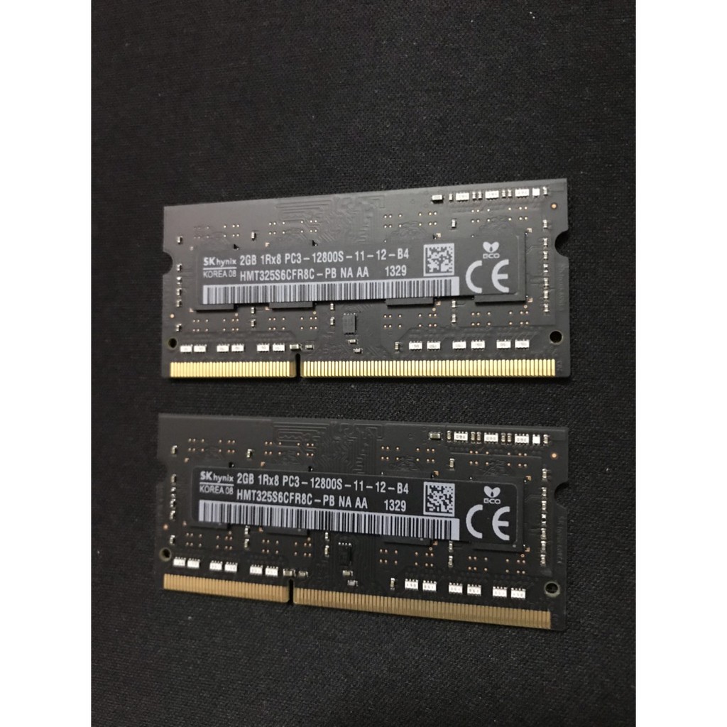 Ram Laptop Hynix 2 thanh 2GB PC3 1600 Mhz tháo máy Imac 1 cặp đã test nhé