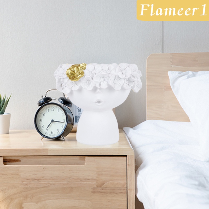 [Flameameer1] Bình Hoa Để Bàn Hình Cô Gái Bằng Nhựa Resin Phong Cách Bắc Âu