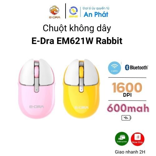 Chuột không dây E-dra EM621W Rabbit ( Bluetooth /  2.4 Wireless) - chính hãng BH 24 tháng