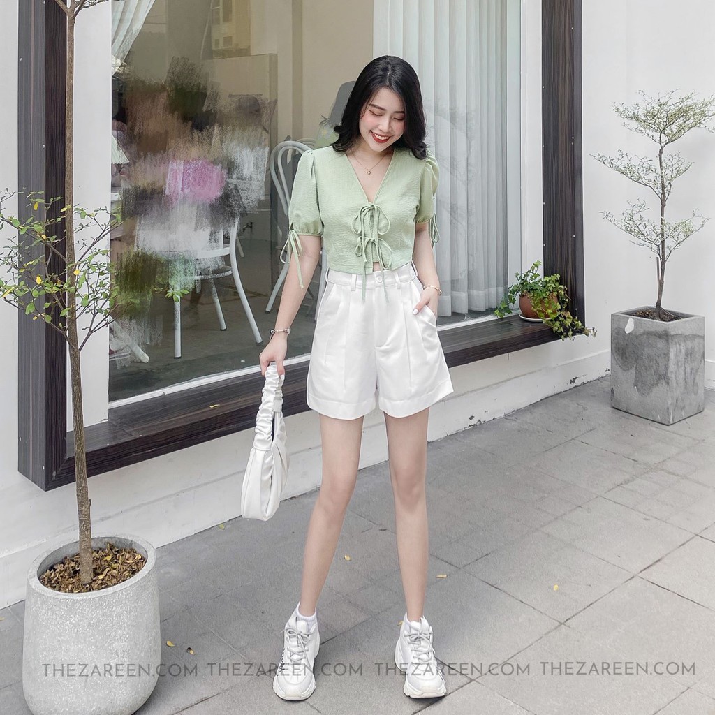 QUẦN SHORT XẾP LY BASIC ZAREEN SHO31 TRẮNG