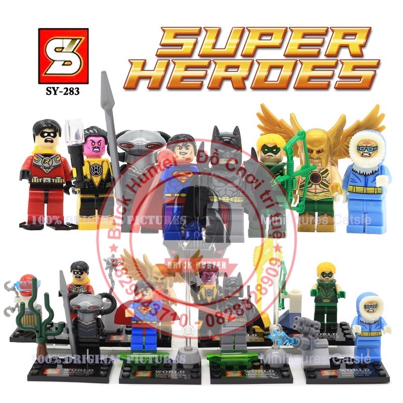Xếp hình minifigures DC super heroes mô hình nhân vật Sinestro Captain Cold hawkman black malta superman robin SY 283