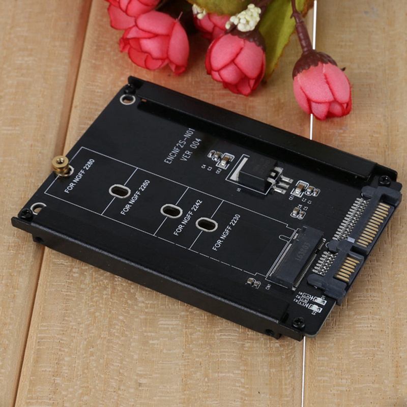 Black Case CY B+M Socket 2 M.2 NGFF (SATA) SSD to 2.5 SATA Adapter for 2230/2242/2260/2280mm M2 SSD