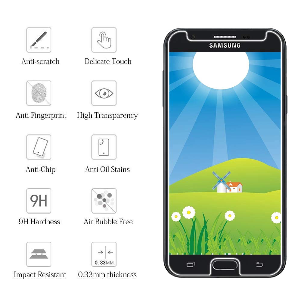 Kính cường lực bảo vệ toàn màn hình cho Samsung Galaxy ss S7 S6 J7 J5 J2 Prime A8 J3 J1 A9 Pro A3 A5 A7 A9 Note 5 6