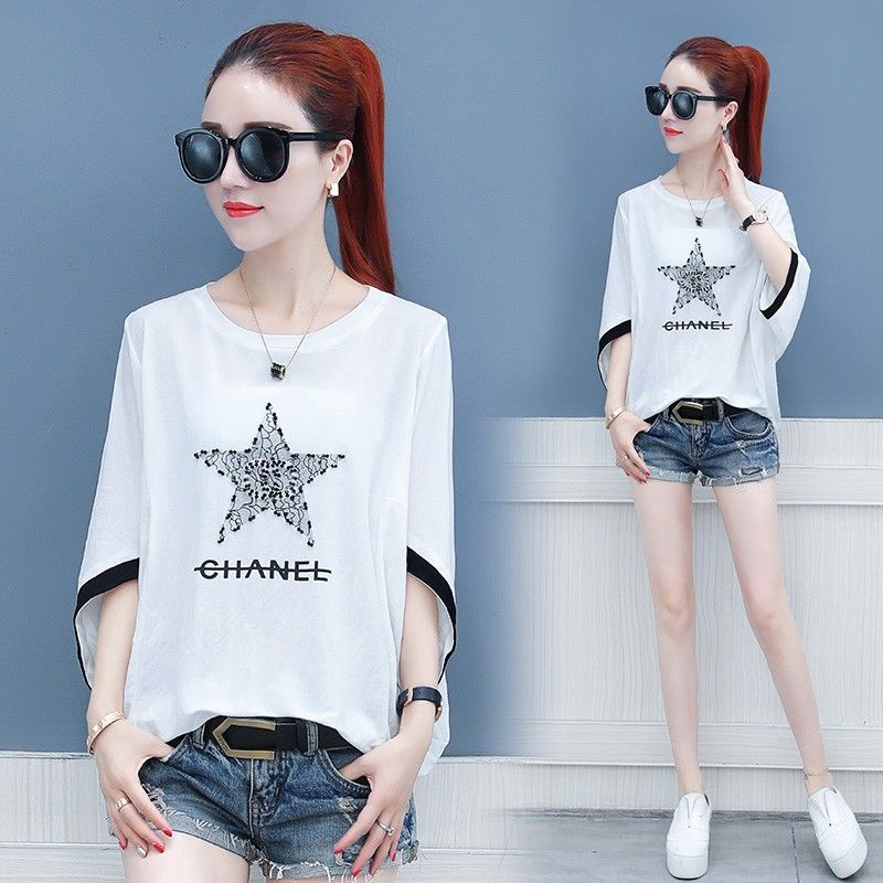 Đầu Phong Cách Hàn Quốc!Áo Thun Tay Ngắn Dáng Rộng Thời Trang Mùa Hè Phong Cách Hàn Quốc Mới Cho Nữ