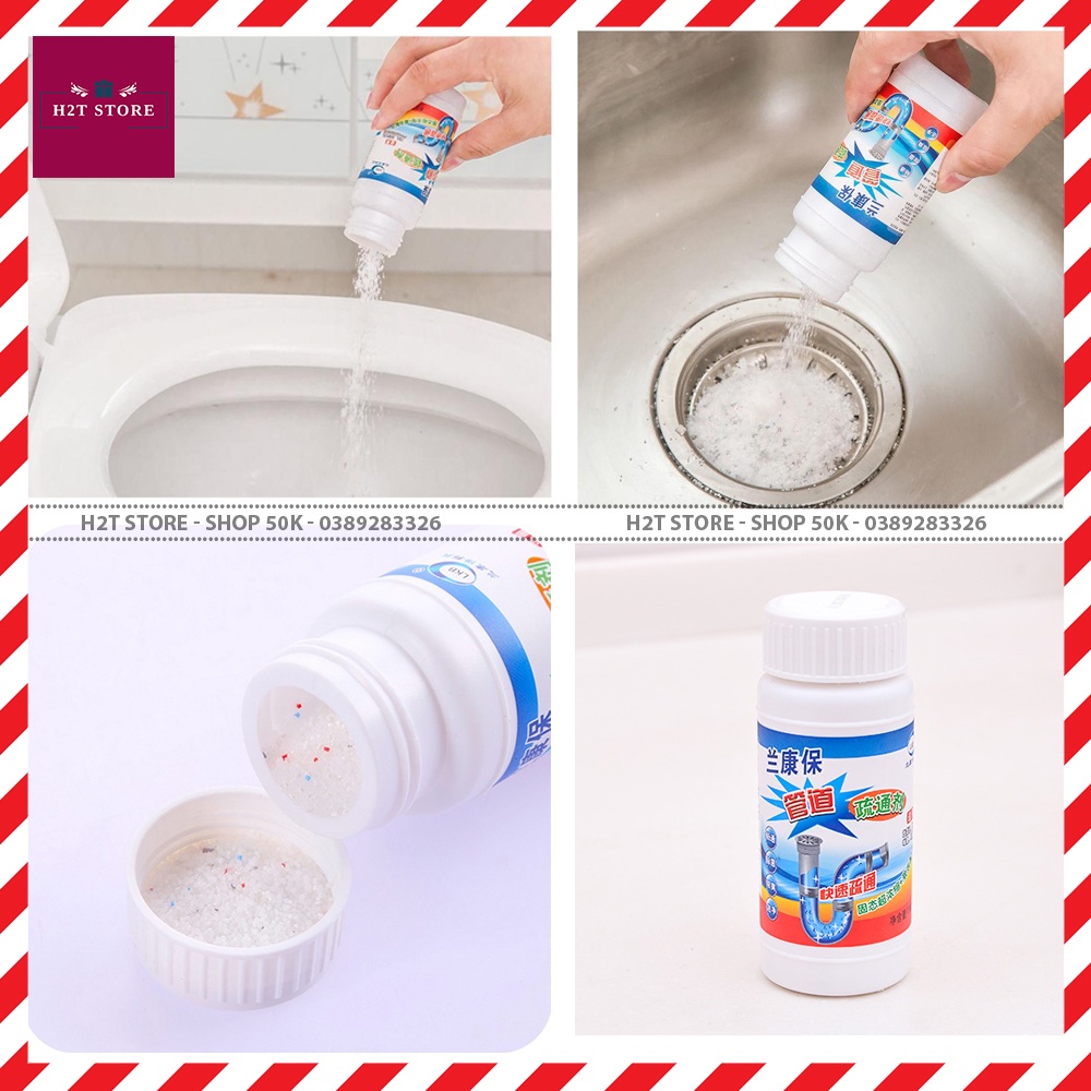 Bột thông cống cực mạnh , bột thông bồn cầu , lavabo LANCOMB đa năng thế hệ mới chai 200 ml hiệu quả trong vòng 15 phút