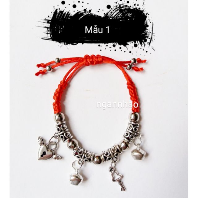 Vòng tay dây may mắn mix charm