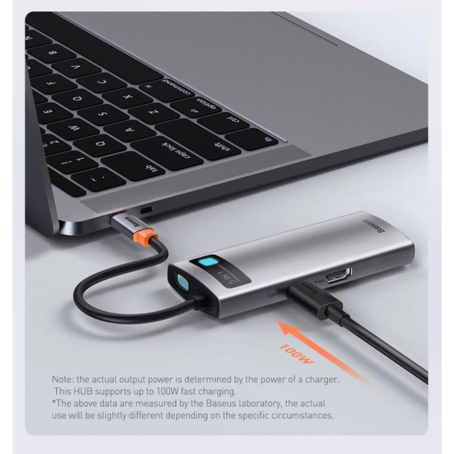 Bộ USB Hub type C Baseus Gleam 6 in 1 mở rộng USB 3.0, HDMI 4K cho laptop, và điện thoại | BigBuy360 - bigbuy360.vn
