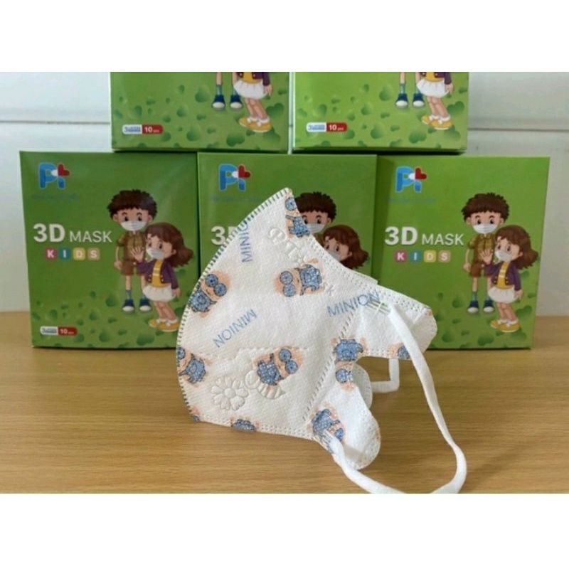khẩu trang 3d cho bé có hình hộp 10 cái cho bé 4 đến 8 tuổi