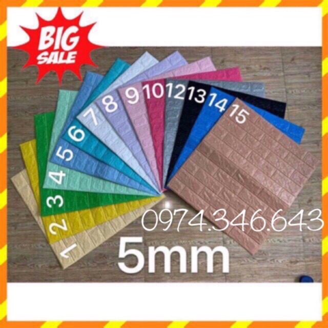 Xốp dán tường 3d kích thước 70cmx77cm cam kết hàng dày 5mm