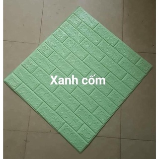 Xốp dán tường giả gạch 3d xanh cốm 3mm