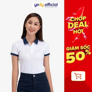 Áo Polo nữ Yody phối cổ chất liệu cotton coolmax mềm mịn thoáng mát APN4394