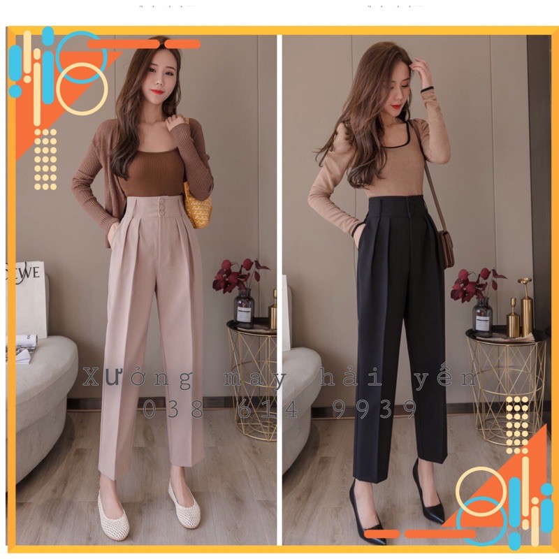 Quần baggy cạp 3khuy lưng cao