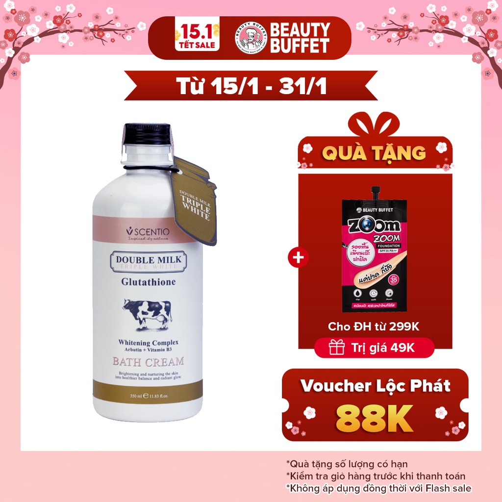 [Shower] Sữa tắm trắng da con bò Thái Lan Beauty Buffet Scentio Double Milk 350ml