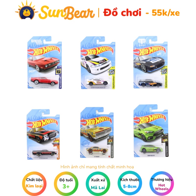 Đồ chơi mô hình xe Hot Wheels 1:64 đồng giá 55k - Sun Bear