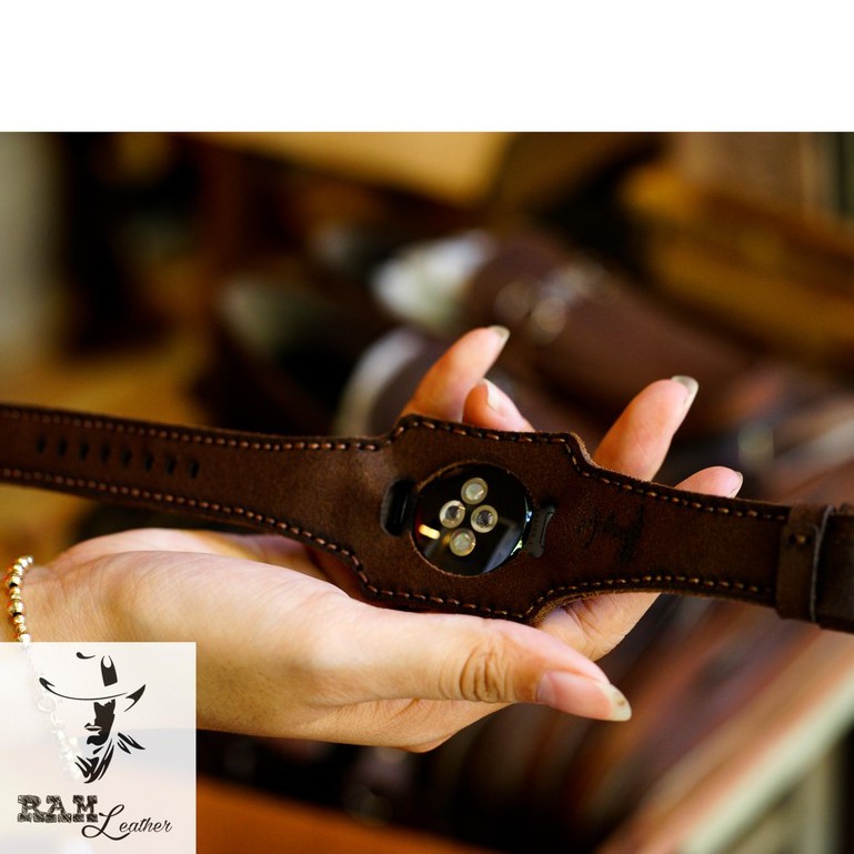 Dây đồng hồ Apple Watch , Iwatch , Iphone Watch Da Bò Thật Kiểu Quân Đội RAM Leather BX  Bền Đẹp