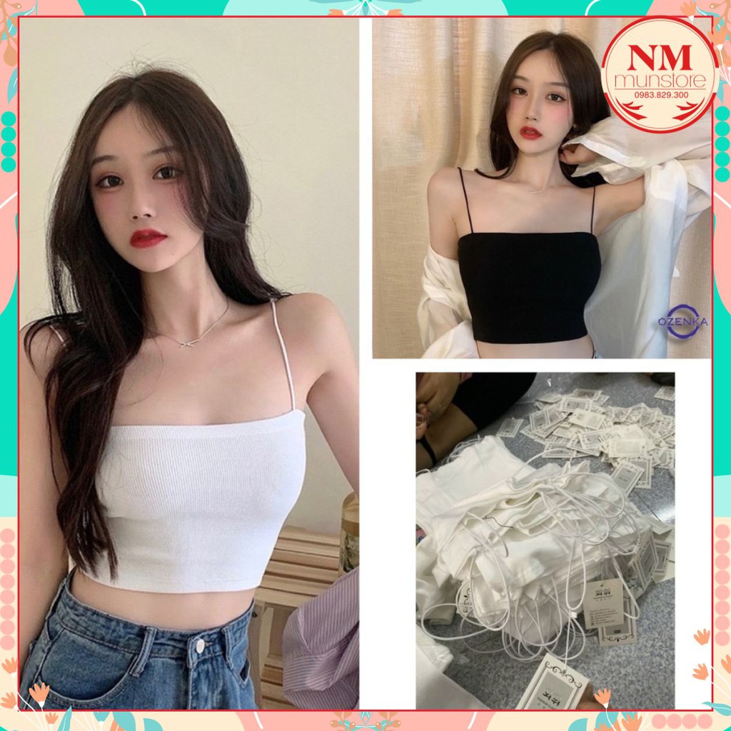 💟 [ ẢNH THẬT ] 💕 Áo dây bún 𝐍𝐌 Closet, chất thun bozip, sợi dây bún, 2 màu Đen, Trắng siêu rẻ 💕 | WebRaoVat - webraovat.net.vn