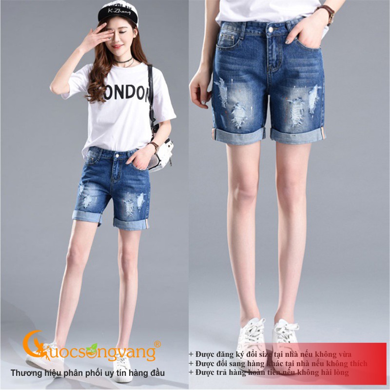 Quần nữ quần short jean nữ mài rách GLQ035 Cuocsongvang